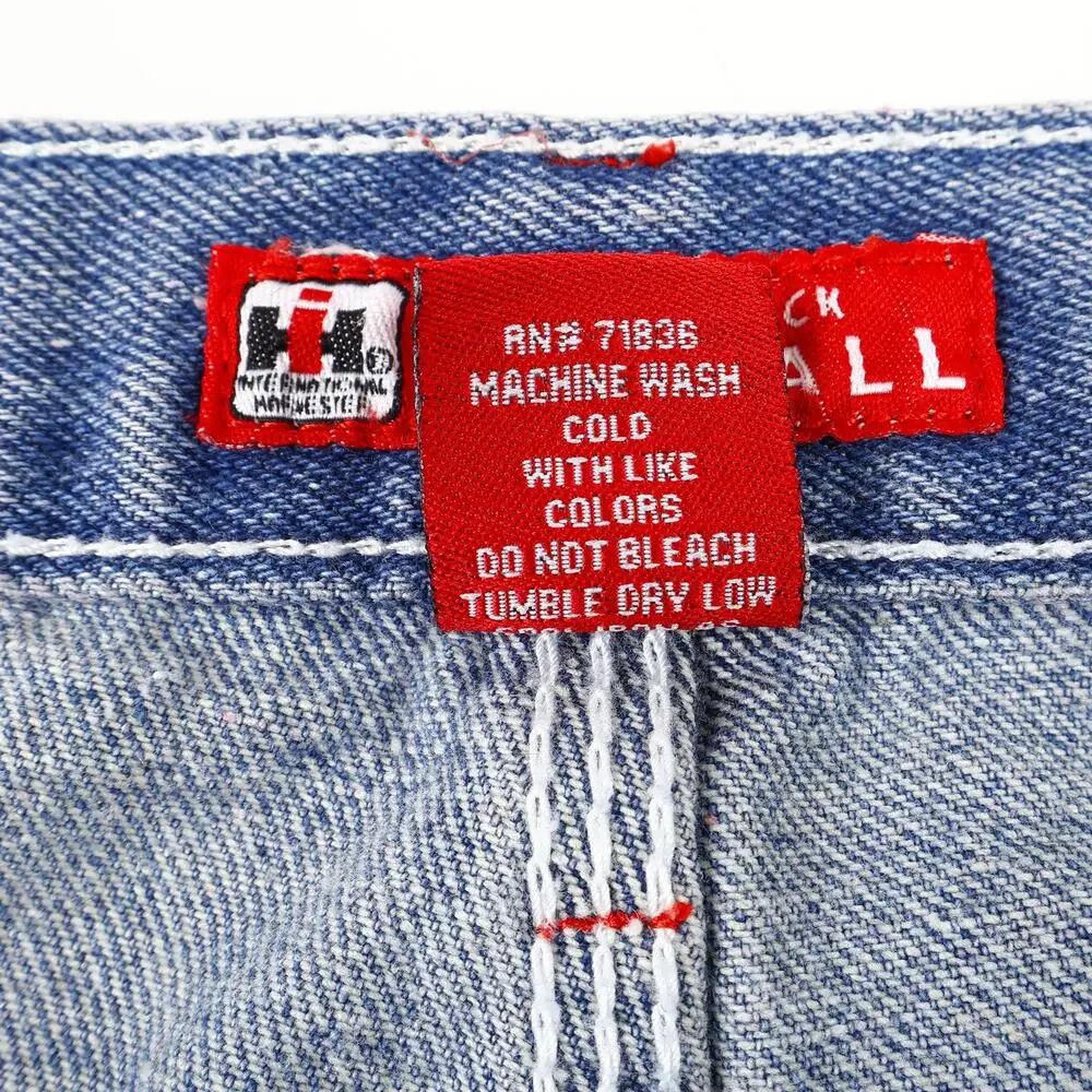 International Harvester Farmall Mens 42x30 Regular Carpenter Work Blue Jeans - Picture 12 of 12